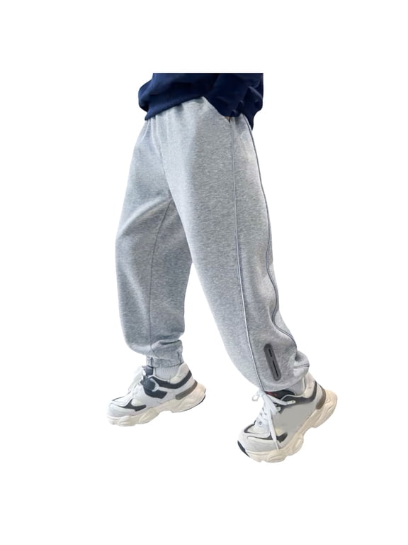 Boys Golf Pants Work Dress Pants Toddler Boys and Girls Cotton Pull on Sweatpant with Drawstring Grey,3-4 Years