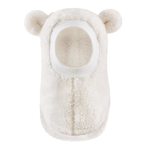 Wxirdrow Newborn Baby Hat for Baby Boys Girls /Winter Baby Warmth Adding CuteEared Hooded Windproof Hat Scarf Cap White,6-36 Months