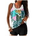 thumbnail image 1 of Wxjgog Women's Tankini Two Piece Swimsuits Modest Bathing Suits Tropical Graphic Blouson Swim Tank Top & Shorts Swimwear, 1 of 5