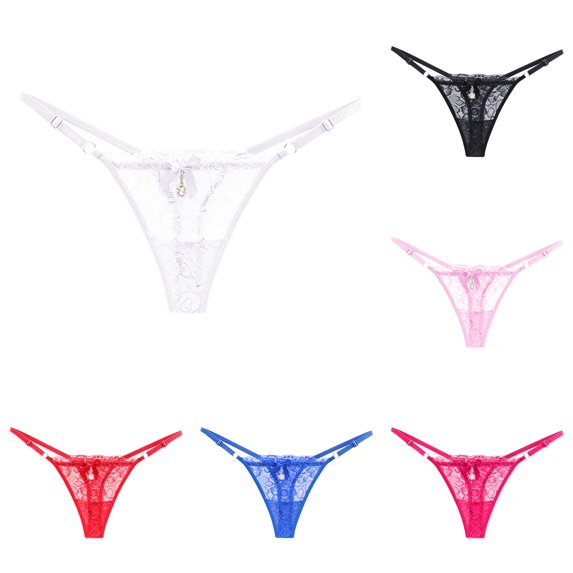Wxolcjlv Adjustable Strap Lace Thong For Women Dating Night Outfit Under Garment Intimates