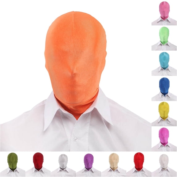 Wxolcjlv Adult Green Full Face Stretch Hood Breathable Elastic Head Cover Skin‑Fitting Headwear Mask