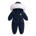 thumbnail image 1 of Wxolcjlv Baby Boys Girls Winter Snowsuit Bodysuits Thermal Warm Outdoor Ski Romper Unisex Zip Up Hooded One-Piece Jumpsuit,2-3 Years, 1 of 3