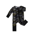 thumbnail image 1 of Wxolcjlv Baby Boys Jumpsuit Bamboo Fiber Zipper Cute Cartoon Print Romper Soft Breathable One-Piece Homewear Bodysuitï¼9-12 Months, 1 of 3