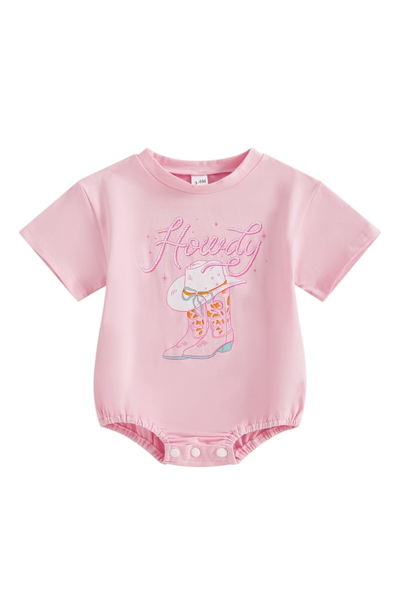 Baby Girls Romper Summer Letter Print Short Sleeve Denim Element Jumpsuit Cute Casual Bodysuits,6-12M