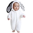 thumbnail image 1 of Wxolcjlv Baby Infant Boys Winter Plush Bunny Fleece Romper Cute Bunny Design Hooded One-Piece Warm Outerwear Crawling Jumpsuit,9-12 Months, 1 of 9