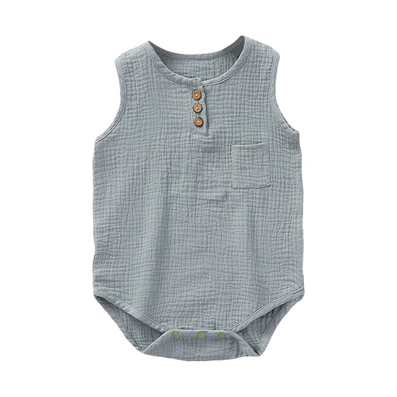 Wxolcjlv Baby Unisex Cotton Gauze Romper Lightweight Sleeveless Triangle Bodysuit Soft Airy Casual Jumpsuit For Boys Girls,3-6 Months
