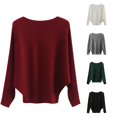 thumbnail image 1 of Wxolcjlv Batwing Dolman Knit Sweater Womens Loose Long Sleeve Pullovers, 1 of 3