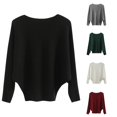 thumbnail image 1 of Wxolcjlv Batwing Dolman Knit Sweater Womens Loose Long Sleeve Pullovers, 1 of 3