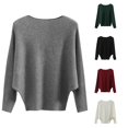 thumbnail image 1 of Wxolcjlv Batwing Dolman Knit Sweater Womens Loose Long Sleeve Pullovers, 1 of 6