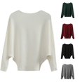 thumbnail image 1 of Wxolcjlv Batwing Dolman Knit Sweater Womens Loose Long Sleeve Pullovers, 1 of 3