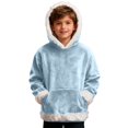 thumbnail image 1 of Wxolcjlv Big Girls Christmas Graphic Pullover Hoodie Santa Fuzzy Trim Velvet Long Sleeve Fall Winter Festive Sweatshirt with pockets, Sizes 2-13, 1 of 7