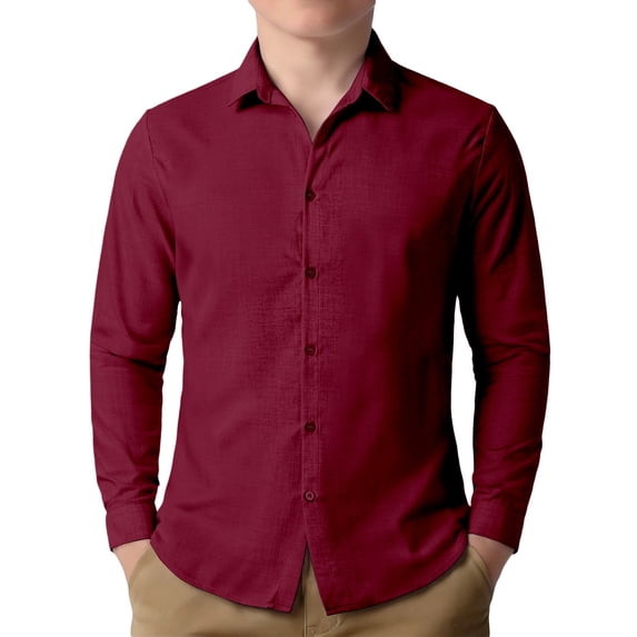 Wxolcjlv Boys Casual Long Sleeve Shirt Preppy Breathable Buttons Down Collared Shirt, Sizes 5-16