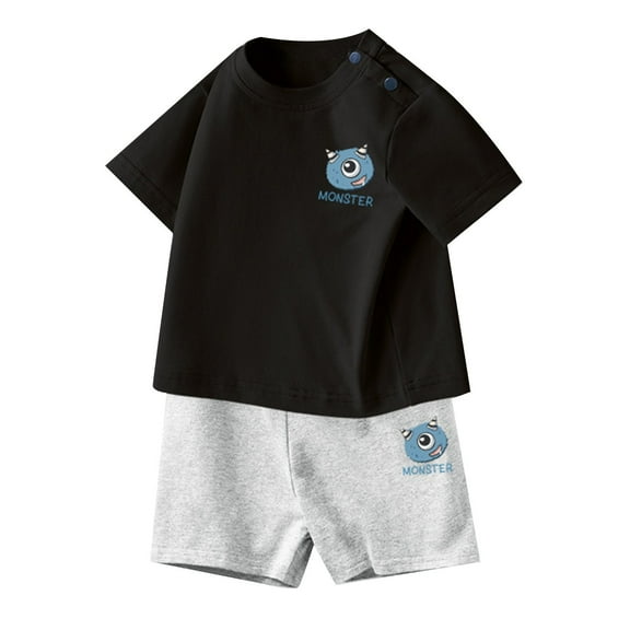 Wxolcjlv Boys Outfits Set Casual Short Sleeve Top And Shorts Two Piece Playwear Comfortable Summer Clothes For Toddler Kids,5 -6 Years