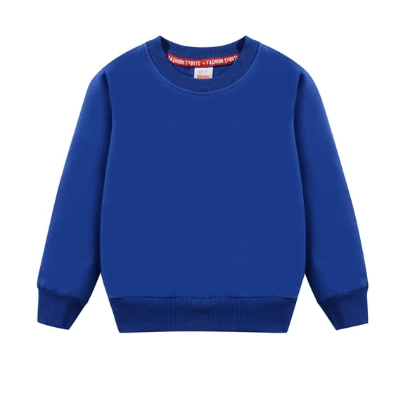 Wxolcjlv Boys School Sweatshirt Solid Long Sleeve Round Neck Pullover Tops, Sizes 3-11