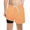 thumbnail image 1 of Wxolcjlv Boys Solid Swim Trunks Breathable Mesh Shorts with Compression Liner, Sizes 2-14Y, 1 of 4