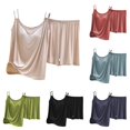 thumbnail image 1 of Wxolcjlv Cami Short Outfit Set for Women Sleeveless Tank Elastic Waist Loungewear Pajama Set, 1 of 8
