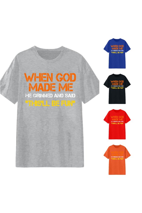 Distressed Slogan Letter Print T Shirt for Men Crew Neck Short Sleeve Humor Everyday Pullover Tee