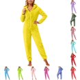 thumbnail image 1 of Wxolcjlv Ear Hood Fleece Onesie for Women Zip Up Long Jumpsuit Sleepwear Loungewear, 1 of 8