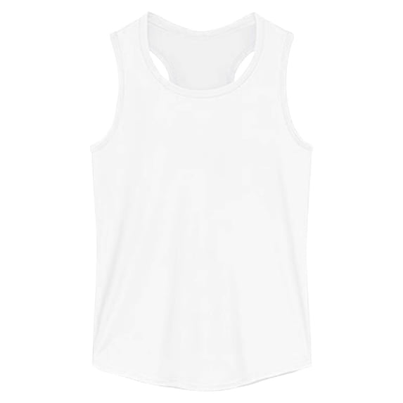 Wxolcjlv Girls Athletic Running Tank Top Casual Breathable Solid Round Neck T Shirt, Sizes 1-14