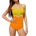 thumbnail image 1 of Wxolcjlv Girls Beach Hollow Out One-Piece Swimsuit Solid Racerback Cami Bathing Suit, Sizes 7-16, 1 of 6