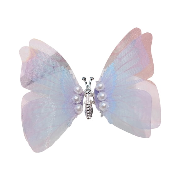 Wxolcjlv Girls Butterfly Hair Medal Clamp Casual Party Rhinestone Pearl Princess Fascinator