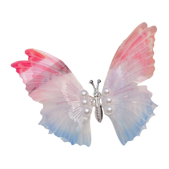 Wxolcjlv Girls Butterfly Hair Medal Clamp Casual Party Rhinestone Pearl Princess Fascinator