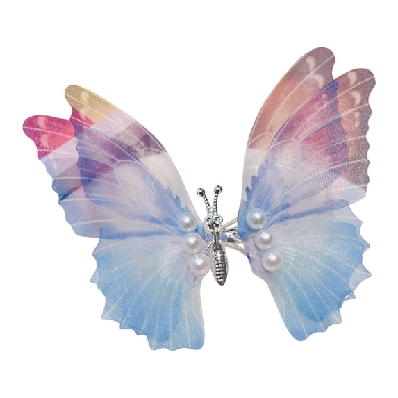 Wxolcjlv Girls Butterfly Hair Medal Clamp Casual Party Rhinestone Pearl Princess Fascinator