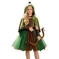 thumbnail image 1 of Wxolcjlv Girls Halloween Archer Dress Hooded Cape Tulle Skirt Bow Accessory Theme Party Dresses, 1 of 9