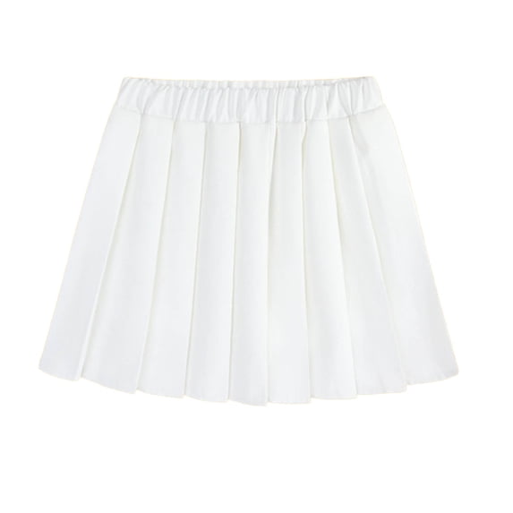 Wxolcjlv Girls School Solid Skirts Summer Elastic Waist A Line Pleated Skirt, Sizes 3-18