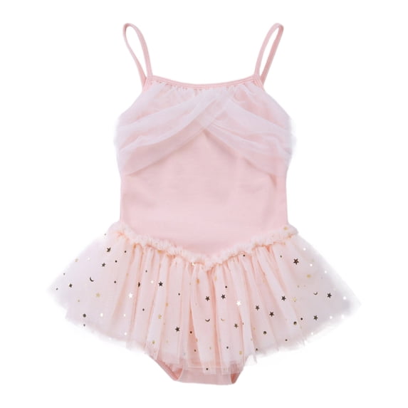Wxolcjlv Girls Sequins Cami Ballet Dance Dress Glitter Stars Tutu Dresses, Sizes 2-7