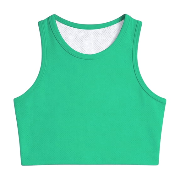 Wxolcjlv Girls Summer Athletic Solid Color Tank Top Casual Quick Dry O Neck Crop Top, Szies 1-14