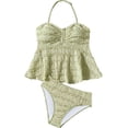 thumbnail image 1 of Wxolcjlv Girls Summer Beach Swimsuit Halter Ruffle Two Piece Swimwear Tankini Set, Sizes 7-16, 1 of 6