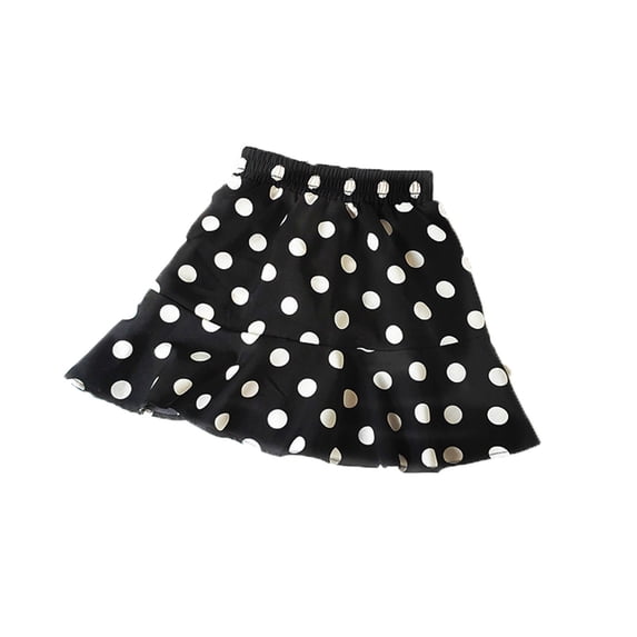 Wxolcjlv Girls Summer Flounce Skirts Polka Dots Elastic Waist A-Line Mini Skirt, Sizes 3-9