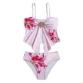 thumbnail image 1 of Wxolcjlv Girls Vacation Two Piece Bikini Flowers Ruffle Summer Beach Swimsuit, Sizes 7-16, 1 of 7