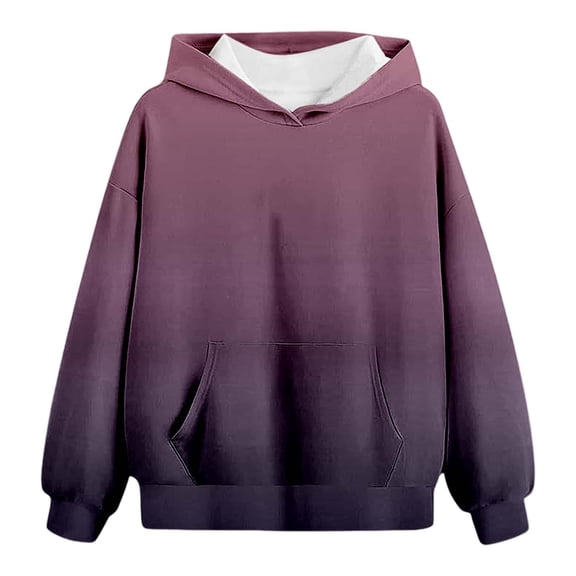 Wxolcjlv Hoodies For Toddler Girls Gradient Long Sleeve Cute Loose Fit Top Kids Cozy Soft Pullover Casual Hooded Sweatshirt With Pocket,4-5 Years