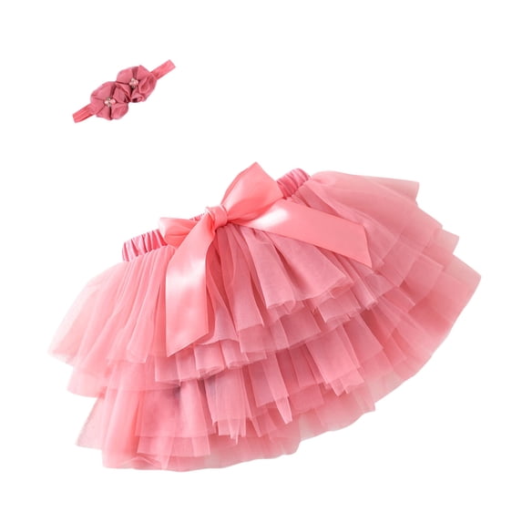 Wxolcjlv Infant Baby Girls Party Outfits Soft Tutu Skirt with Built-In Shorts with Hairband