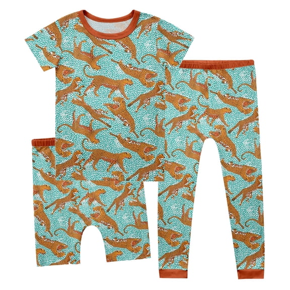 Wxolcjlv Kids 3 Piece Cartoon Pajama Sets With Fit For Boys And Girls All Season Comfort Sleepwear Ages 2 14Y,13 -14 Years