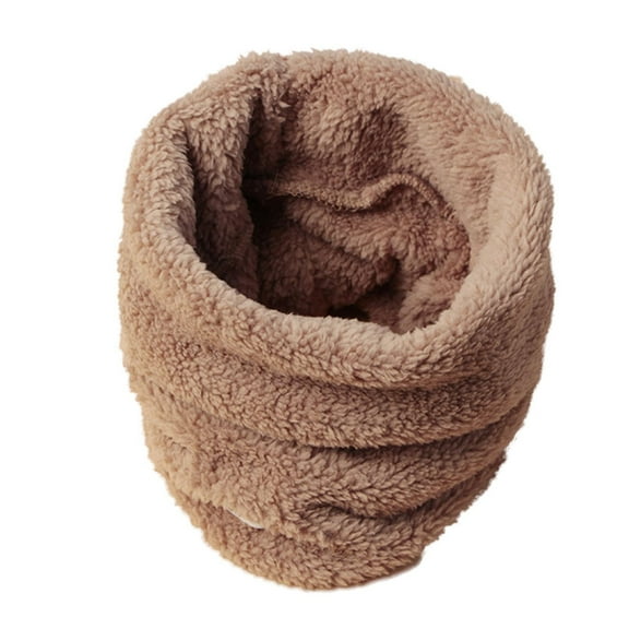Wxolcjlv Kids Neck Gaiters Plus Velve Thick Solid Color Pullover Scarf Toddler Soft Coldproof Neck Warmer Cozy Scarves For Cold Weather，Khaki
