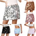 thumbnail image 1 of Wxolcjlv Large Sequin Mini Skirt for Women High Waist Sparkly Slim Fit Nightout Skirt, 1 of 6