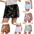 thumbnail image 1 of Wxolcjlv Large Sequin Mini Skirt for Women High Waist Sparkly Slim Fit Nightout Skirt, 1 of 6