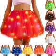 thumbnail image 1 of Wxolcjlv Light‑Up Glowing Tulle Tutu Mini Skirt for Women Elastic Waist Flowy Festival Skirt, 1 of 4
