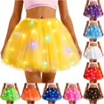 thumbnail image 1 of Wxolcjlv Light‑Up Glowing Tulle Tutu Mini Skirt for Women Elastic Waist Flowy Festival Skirt, 1 of 4