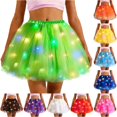 thumbnail image 1 of Wxolcjlv Light‑Up Glowing Tulle Tutu Mini Skirt for Women Elastic Waist Flowy Festival Skirt, 1 of 4