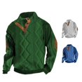 thumbnail image 1 of Wxolcjlv Men Cable Knit Pullover Sweater Button Collar Cut Winter Outer Sweaters, 1 of 4