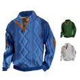 thumbnail image 1 of Wxolcjlv Men Cable Knit Pullover Sweater Button Collar Cut Winter Outer Sweaters, 1 of 4