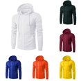 thumbnail image 1 of Wxolcjlv Men Solid Zip Up Hoodie Slim Cut Hooded Sweatshirts, 1 of 3