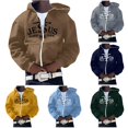 thumbnail image 1 of Wxolcjlv Men Text Cross Print Zip Up Hoodie Full Zip Cut Hooded Sweatshirts, 1 of 4