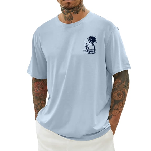 Wxolcjlv Men's T-Shirt Casual Graphic Print Short Sleeve Crew Neck Comfortable Daily Wear Tee,Size XXS-6XL