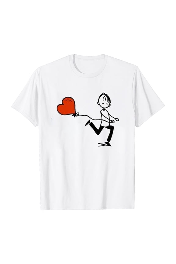 Men's T‑Shirt Valentine's Day Couples Matching Theme Design For Him Her Interactive Wear Tee,Size S-3XL