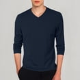thumbnail image 1 of Wxolcjlv Men's T-Shirts Solid Color V-Neck Long Sleeve Tee Shirts All Season Slim Fit Lightweight Layering Top, 1 of 3
